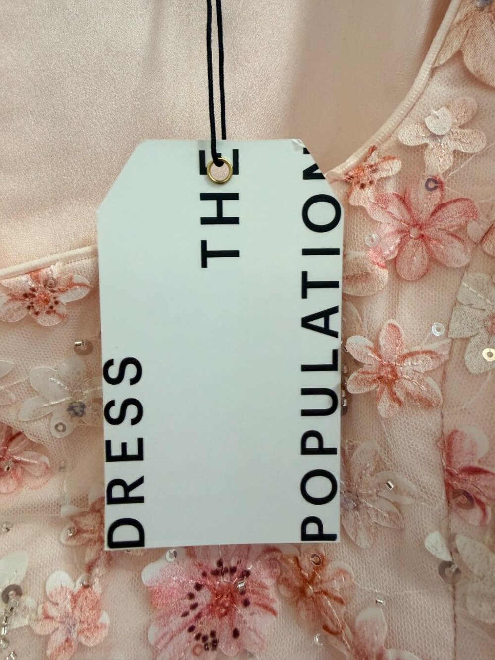 NWT Dress the Population Jillian Floral Sequin Mini Dress L - Picture 5 of 14